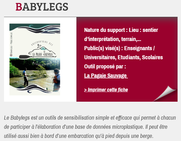 BABYLEGS, proposé par La Pagaie Sauvage