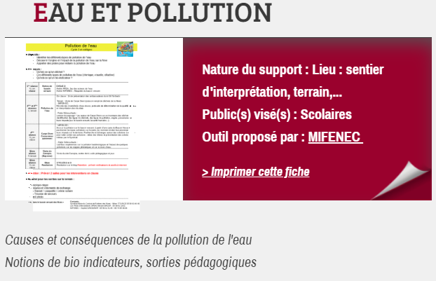 EAU ET POLLUTION, proposé par MIFENEC
