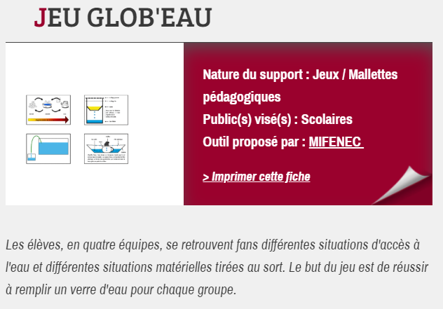 JEU GLOB'EAU, proposé par MIFENEC