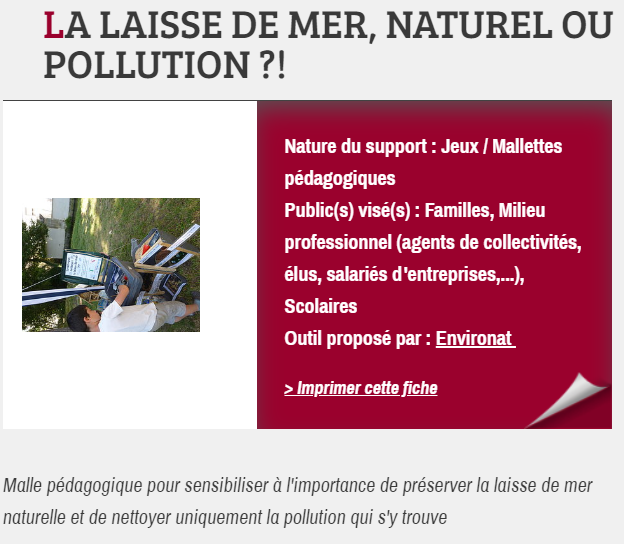 LA LAISSE DE MER, NATUREL OU POLLUTION ? proposée par Environat