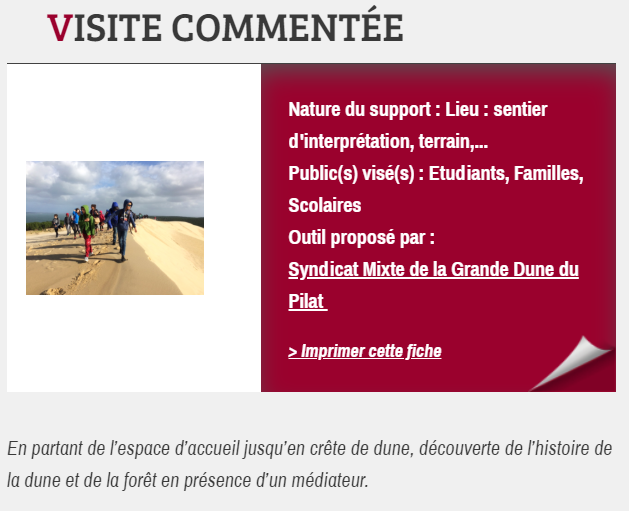 VISITE COMMENTÉE, proposée par le Syndicat Mixte de la Grande Dune du Pilat